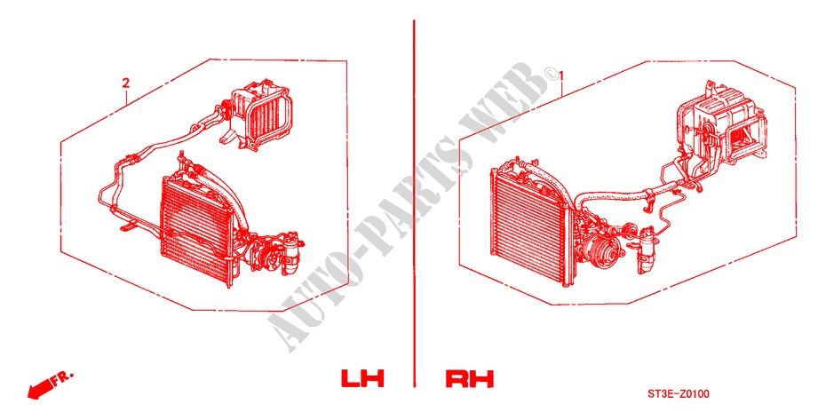 AIR CONDITIONER (KIT) for Honda CIVIC 1.4IS       L.P.G. 5 Doors 5 speed manual 1999