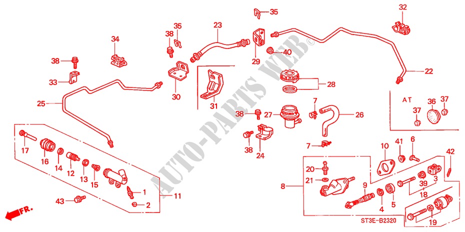 CLUTCH MASTER CYLINDER (LH) for Honda CIVIC 1.4IS       L.P.G. 5 Doors 5 speed manual 1999
