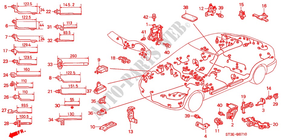 HARNESS BAND/BRACKET (LH) for Honda CIVIC 1.4I 5 Doors 5 speed manual 1999