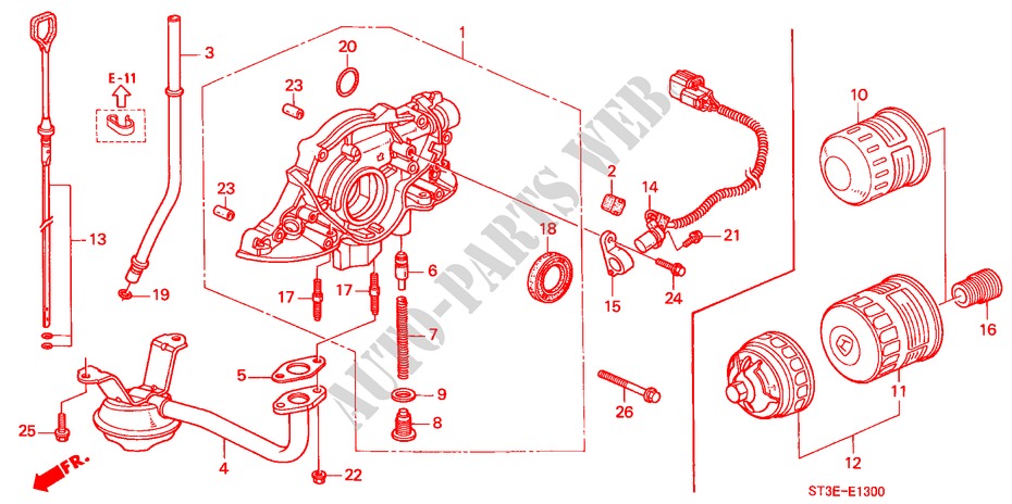 OIL PUMP/OIL STRAINER (SOHC) for Honda CIVIC 1.4IS       L.P.G. 5 Doors 5 speed manual 1999