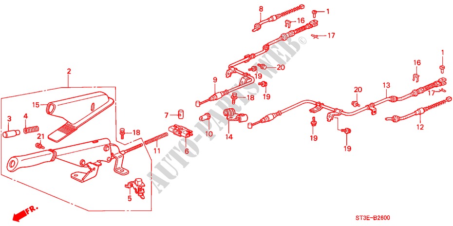 PARKING BRAKE for Honda CIVIC 1.4IS       L.P.G. 5 Doors 5 speed manual 1999