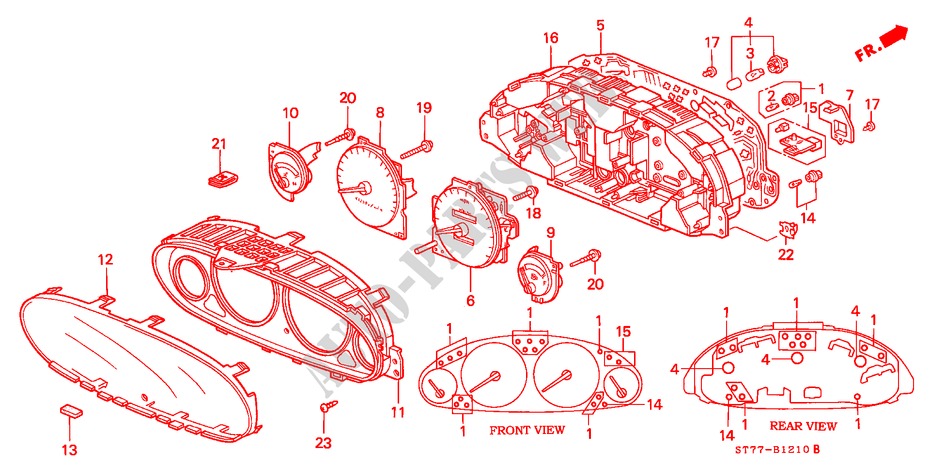 COMBINATION METER COMPONENTS for Honda INTEGRA TYPE R 3 Doors 5 speed manual 1998