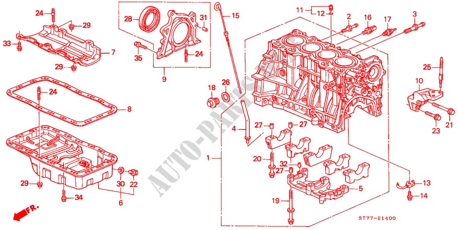 CYLINDER BLOCK/OIL PAN for Honda INTEGRA TYPE R 3 Doors 5 speed manual 1999