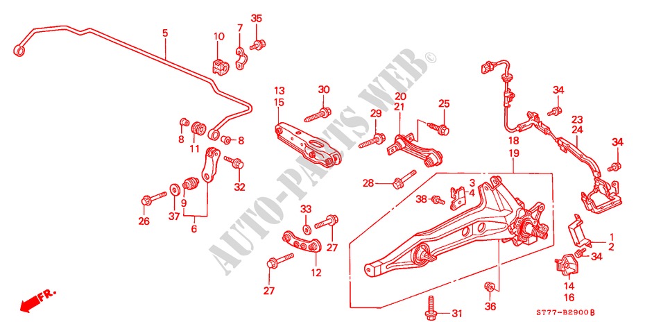 REAR LOWER ARM for Honda INTEGRA TYPE R 3 Doors 5 speed manual 1999