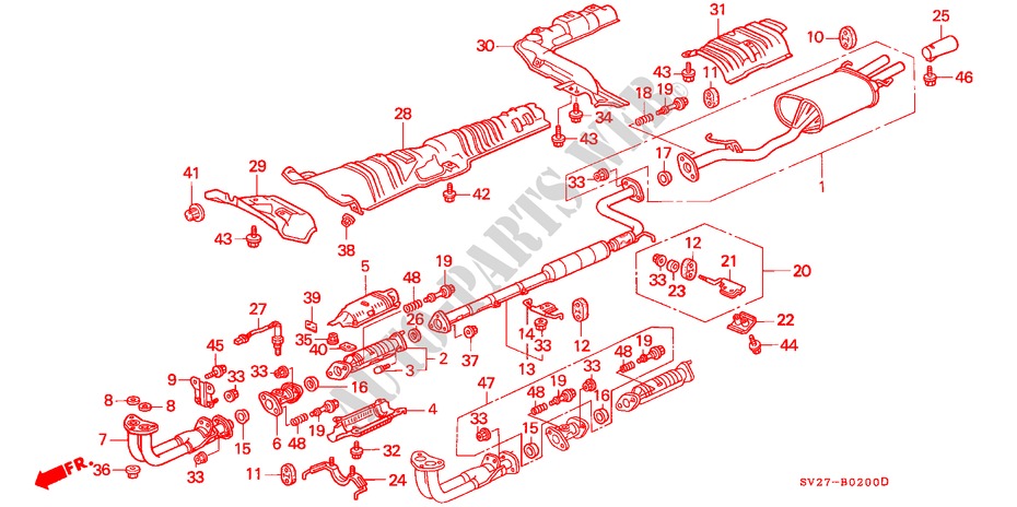 EXHAUST PIPE (KE,KG) for Honda ACCORD COUPE 2.0ILS 2 Doors 4 speed automatic 1994