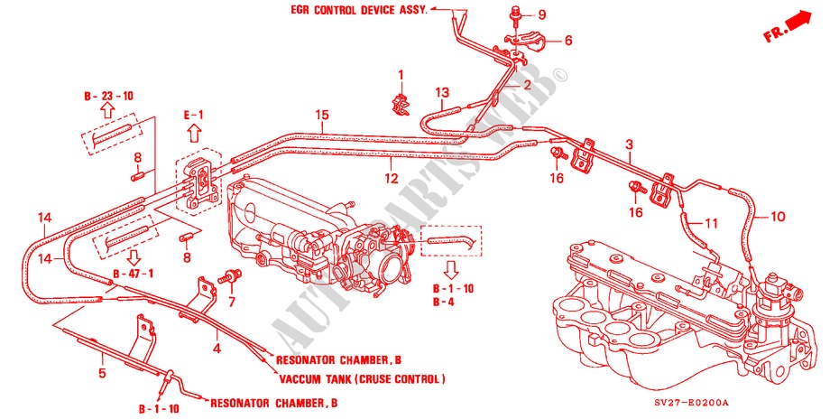 INSTALL PIPE/TUBING (KE,KG) for Honda ACCORD COUPE 2.0ILS 2 Doors 4 speed automatic 1994