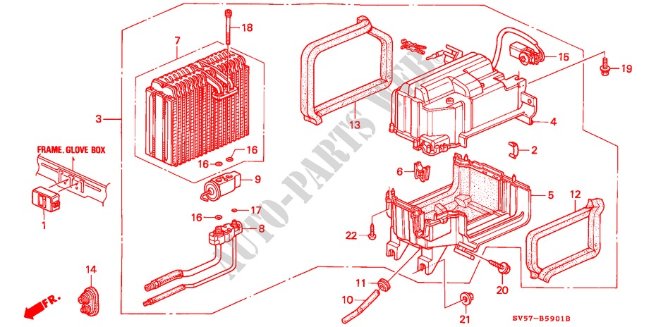 AIR CONDITIONER (UNIT) (RH) for Honda ACCORD AERODECK 2.2IES 5 Doors 5 speed manual 1994