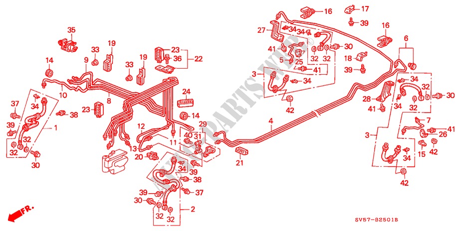 BRAKE LINES (ABS)(RH) for Honda ACCORD AERODECK 2.2IES 5 Doors 4 speed automatic 1995
