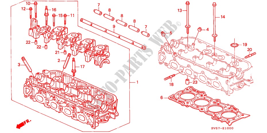 CYLINDER HEAD (SOHC) for Honda ACCORD AERODECK 2.0IES 5 Doors 4 speed automatic 1995
