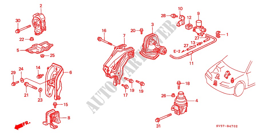 ENGINE MOUNTS (AT) ('96 ) for Honda ACCORD AERODECK 2.0ILS 5 Doors 4 speed automatic 1996