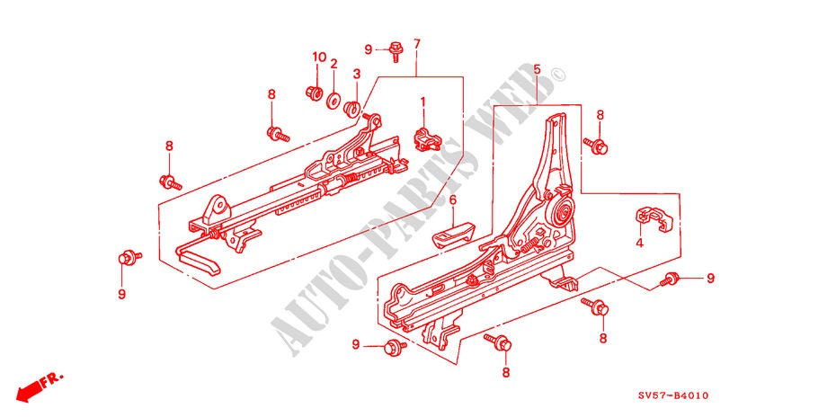 FRONT SEAT COMPONENTS (L.) for Honda ACCORD AERODECK 2.0IES 5 Doors 4 speed automatic 1994