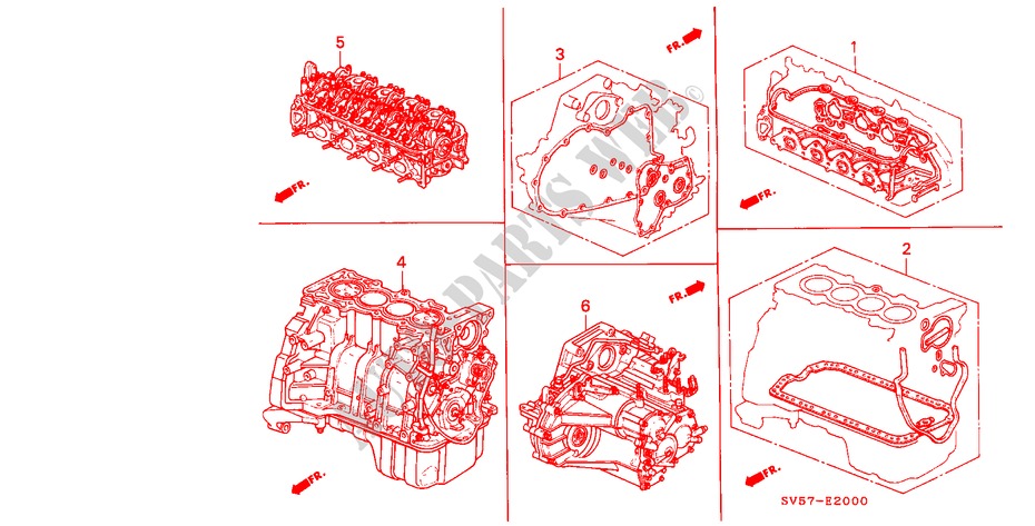 GASKET KIT/ENGINE ASSY./ TRANSMISSION ASSY. for Honda ACCORD AERODECK 2.0IES 5 Doors 5 speed manual 1995