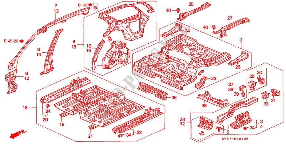 INNER PANELS for Honda ACCORD AERODECK 2.0ILS 5 Doors 5 speed manual 1995