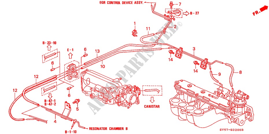 INSTALL PIPE/TUBING for Honda ACCORD AERODECK 2.2IES 5 Doors 4 speed automatic 1994