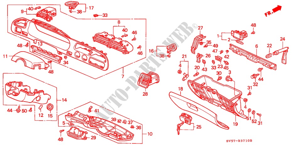 INSTRUMENT PANEL GARNISH (LH) for Honda ACCORD AERODECK 2.0ILS 5 Doors 5 speed manual 1994