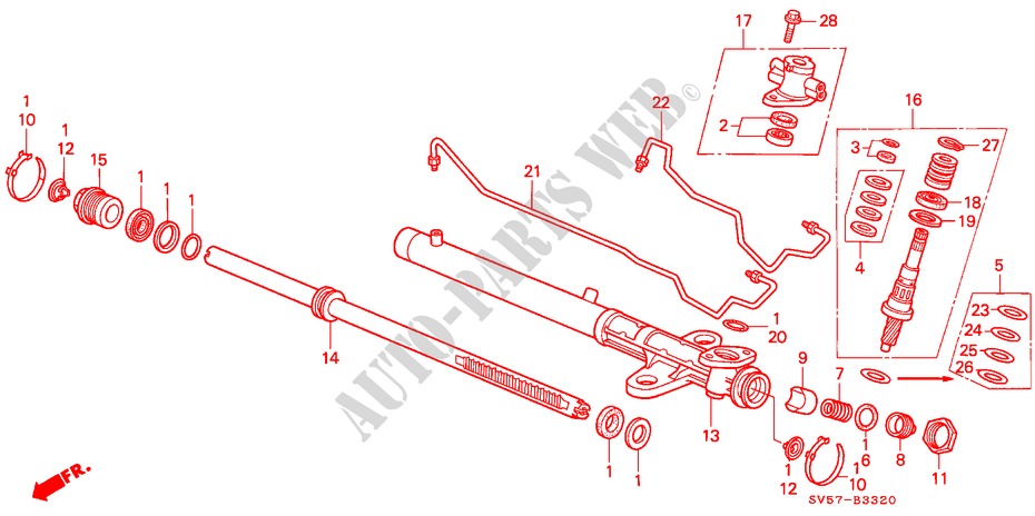 P.S. GEAR BOX COMPONENTS (LH) for Honda ACCORD AERODECK 2.0ILS 5 Doors 5 speed manual 1995