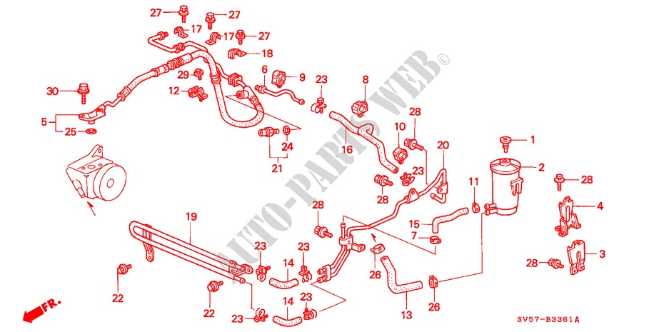 P.S. LINE (RH) for Honda ACCORD AERODECK 2.2IES 5 Doors 4 speed automatic 1994