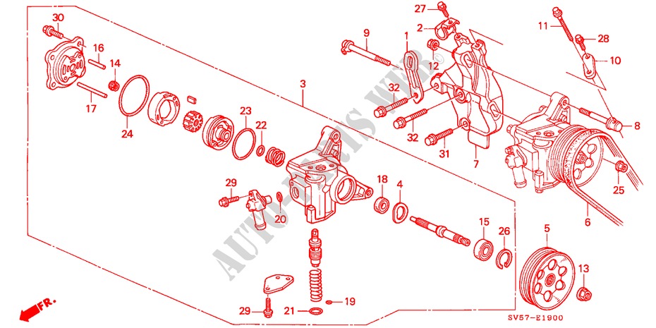 P.S. PUMP/BRACKET for Honda ACCORD AERODECK 2.0ILS 5 Doors 5 speed manual 1994