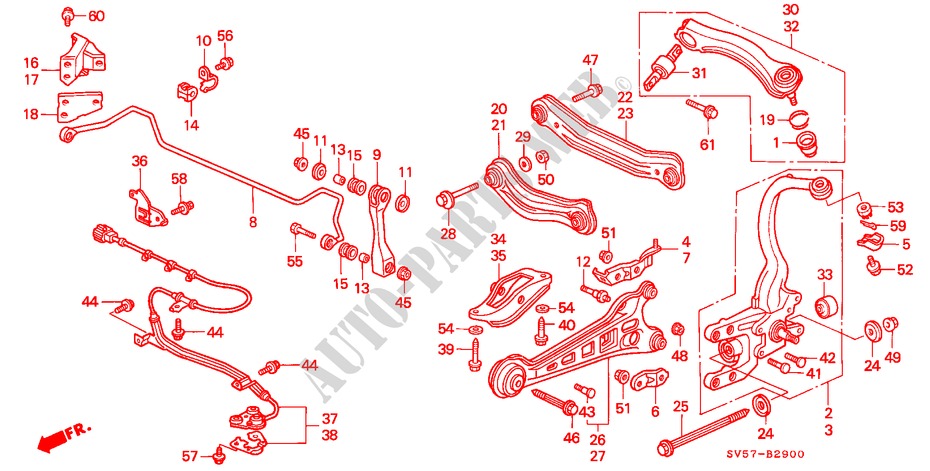 REAR STABILIZER/ REAR LOWER ARM for Honda ACCORD AERODECK 2.0ILS 5 Doors 5 speed manual 1995
