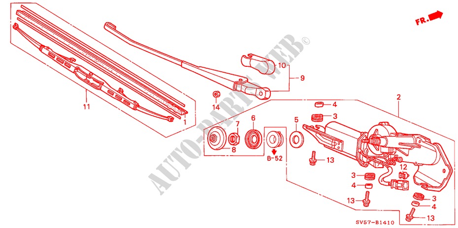 REAR WIPER for Honda ACCORD AERODECK 2.2ILS 5 Doors 4 speed automatic 1994