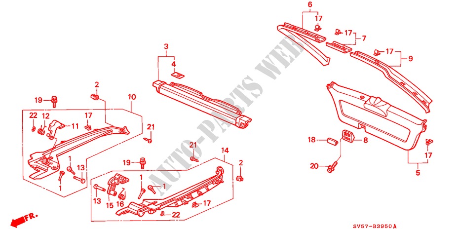 TAILGATE LINING for Honda ACCORD AERODECK 2.0IES 5 Doors 4 speed automatic 1994