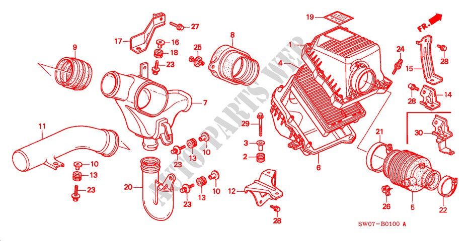 AIR CLEANER (3.0L) for Honda NSX NSX-T 2 Doors 5 speed manual 1995