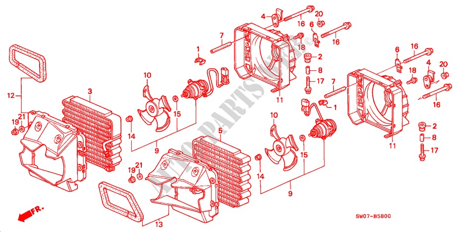 AIR CONDITIONER (CONDENSER) for Honda NSX NSX-T 2 Doors 5 speed manual 1995