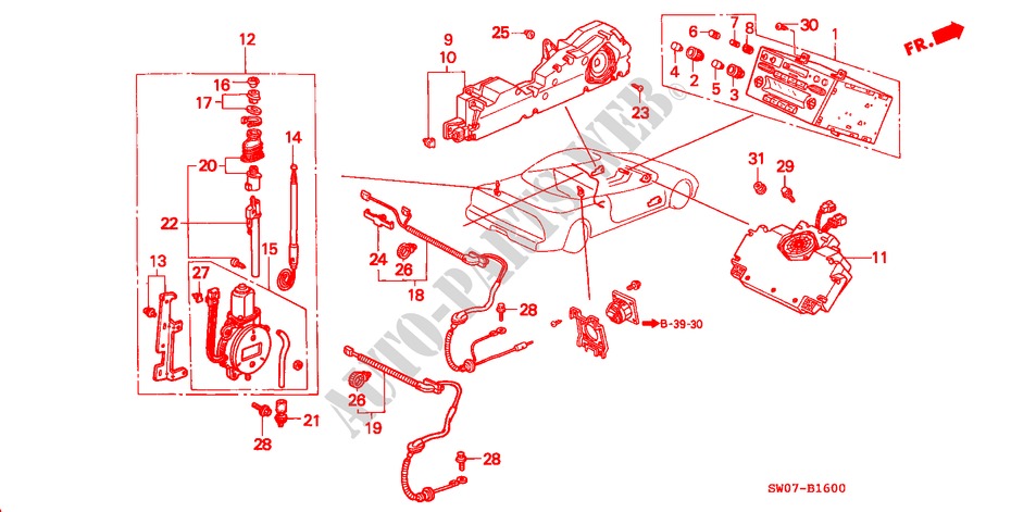 AUTO RADIO/ANTENNA/ SPEAKER for Honda NSX NSX-T 2 Doors 5 speed manual 1995