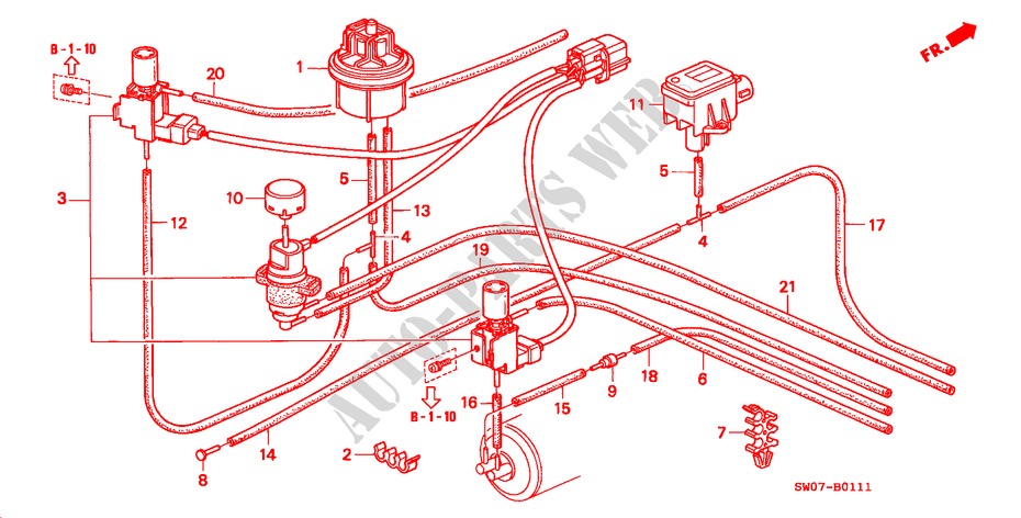 CONTROL BOX TUBING (3.0L) (1) for Honda NSX NSX 2 Doors 4 speed automatic 1997