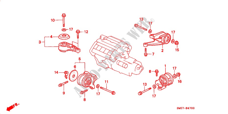 ENGINE MOUNTS for Honda NSX NSX-T      AUSTRIA 2 Doors 5 speed manual 1995