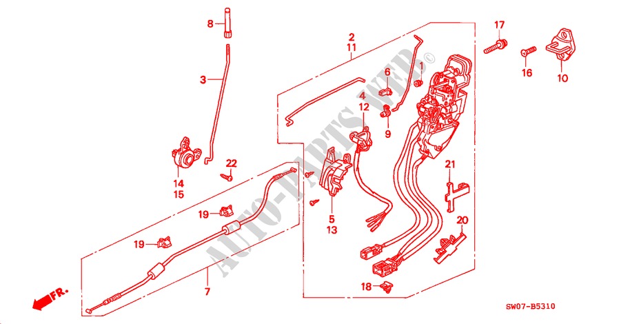 FRONT DOOR LOCKS for Honda NSX NSX 2 Doors 5 speed manual 1996