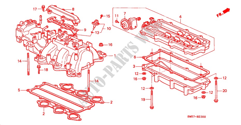 INTAKE MANIFOLD for Honda NSX NSX-T 2 Doors 5 speed manual 1995