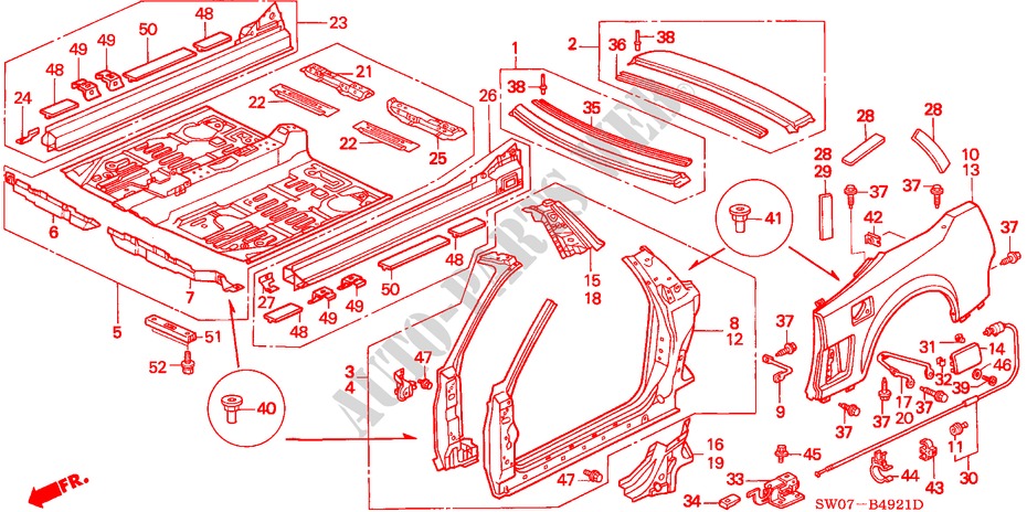 OUTER PANELS (NSX T) for Honda NSX NSX-T 2 Doors 6 speed manual 2000