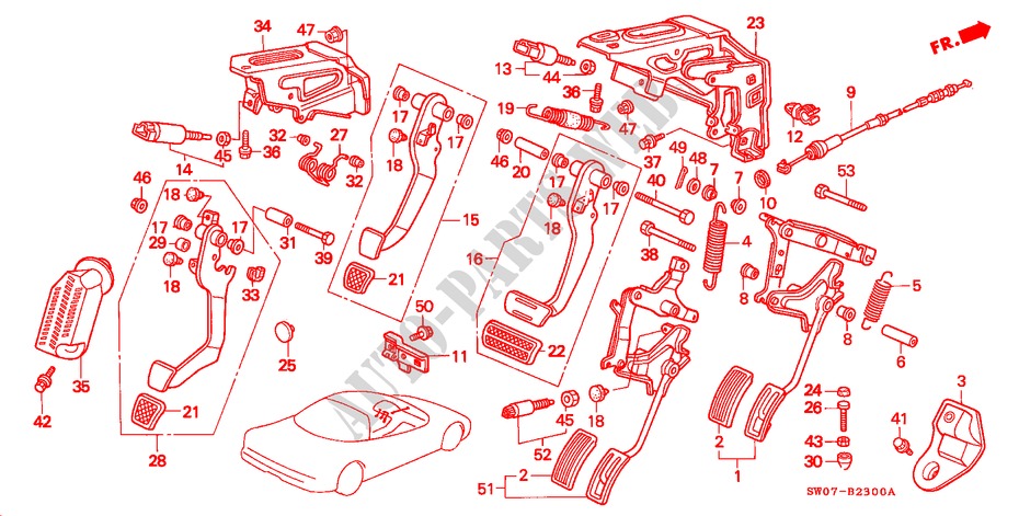 PEDAL (LH) for Honda NSX NSX 2 Doors 5 speed manual 1996