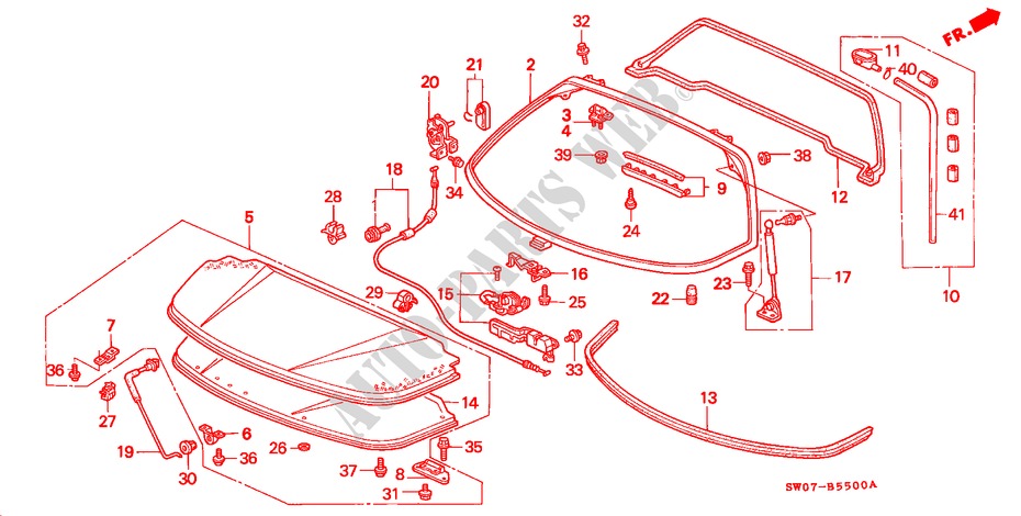 REAR HATCH/ENGINE MAINTENANCE LID (NSX) for Honda NSX NSX 2 Doors 5 speed manual 1996