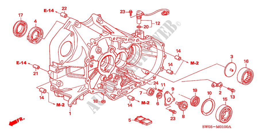 CLUTCH CASE for Honda NSX NSX 2 Doors 6 speed manual 2004