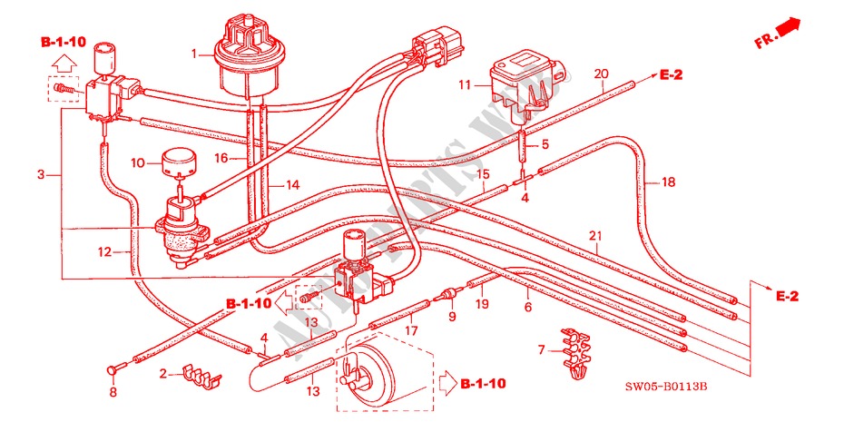 CONTROL BOX TUBING (3.0L) (2) for Honda NSX NSX-T 2 Doors 4 speed automatic 2003