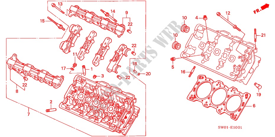 CYLINDER HEAD (REAR) for Honda NSX NSX-T 2 Doors 4 speed automatic 2003