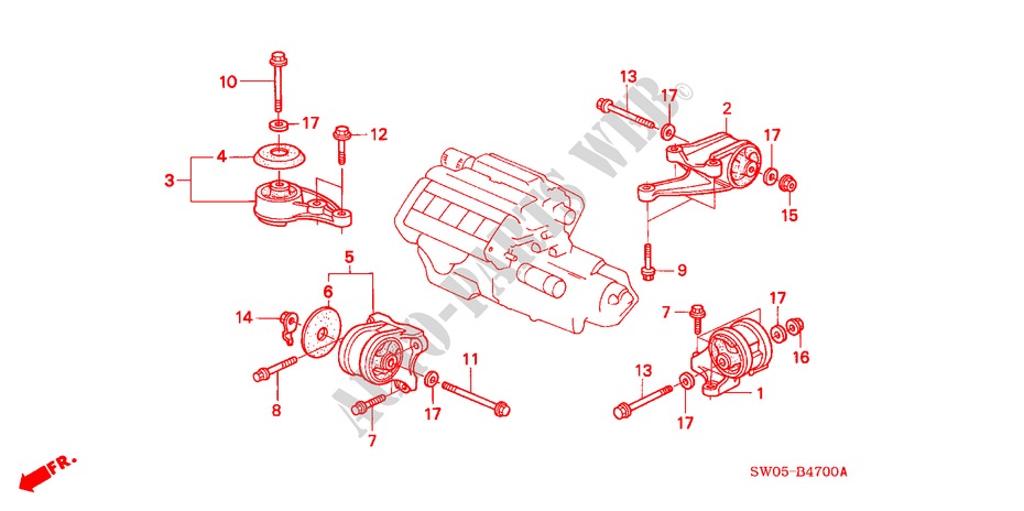 ENGINE MOUNTS for Honda NSX NSX 2 Doors 6 speed manual 2002