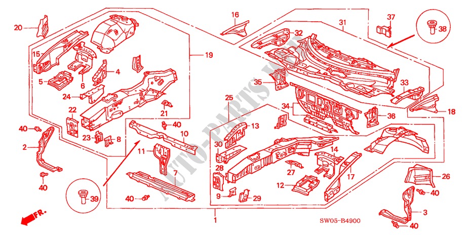 FRONT BULKHEAD for Honda NSX NSX 2 Doors 6 speed manual 2004