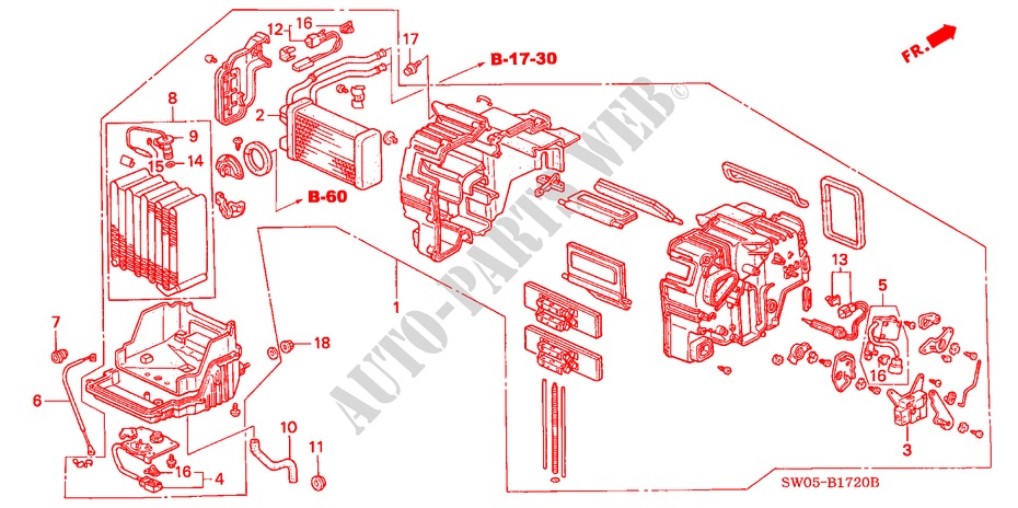 HEATER UNIT (LH) for Honda NSX NSX-T 2 Doors 6 speed manual 2004
