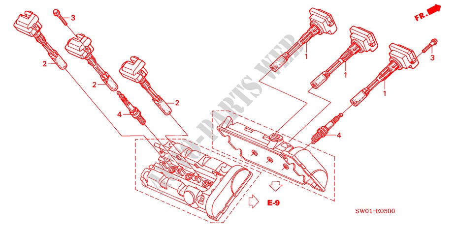 IGNITION COIL/SPARK PLUG for Honda NSX NSX 2 Doors 6 speed manual 2005