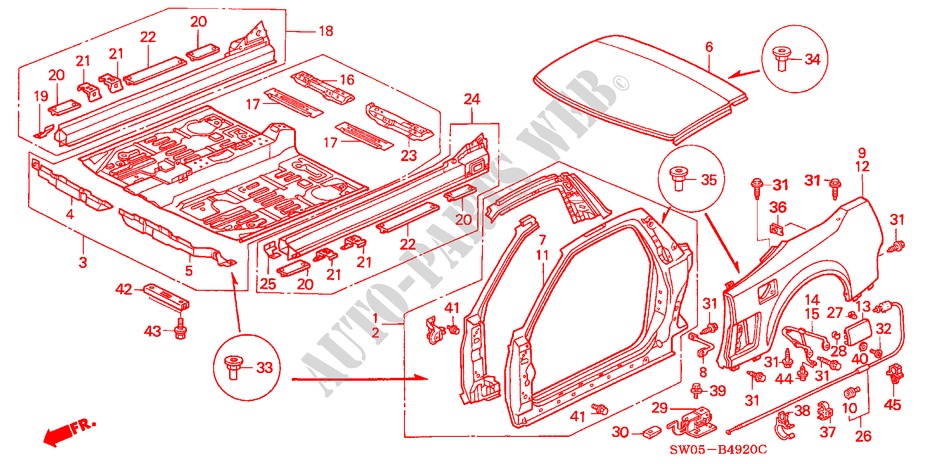 OUTER PANELS (NSX) for Honda NSX NSX 2 Doors 6 speed manual 2004