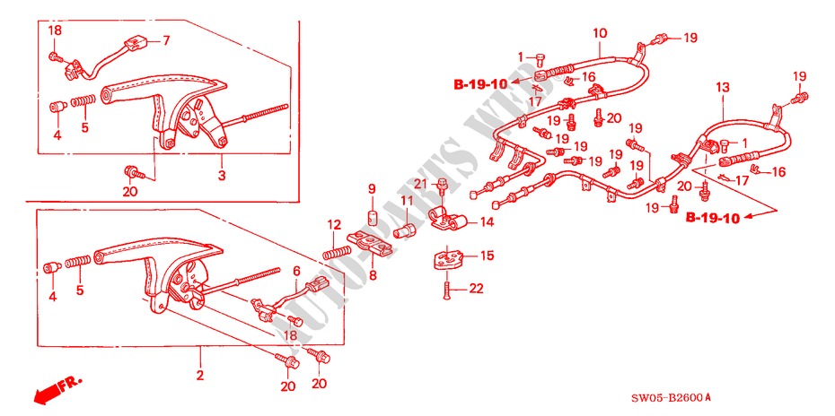 PARKING BRAKE for Honda NSX NSX 2 Doors 6 speed manual 2003