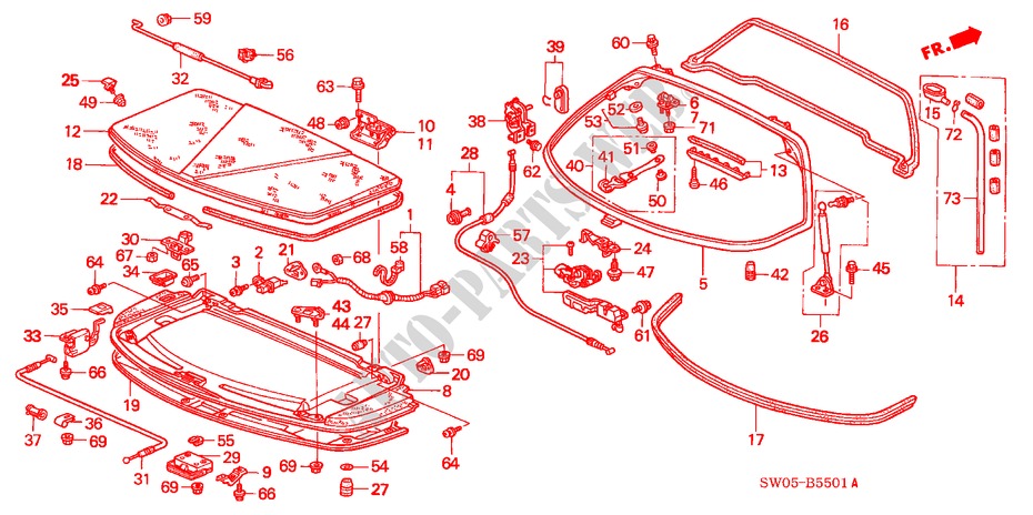 REAR HATCH/ENGINE MAINTENANCE LID (NSX T) for Honda NSX NSX-T 2 Doors 4 speed automatic 2003