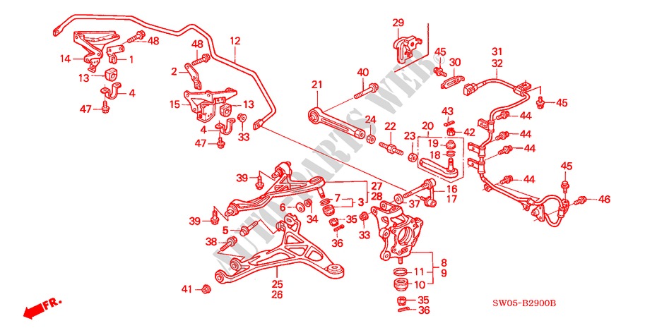 REAR STABILIZER/ REAR LOWER ARM for Honda NSX NSX-T 2 Doors 6 speed manual 2002