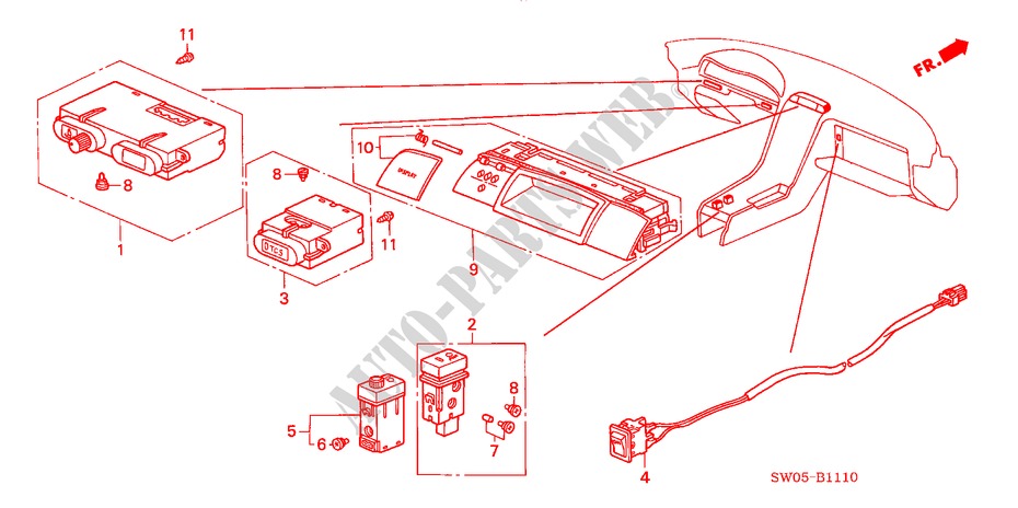 SWITCH (LH) for Honda NSX NSX 2 Doors 6 speed manual 2004
