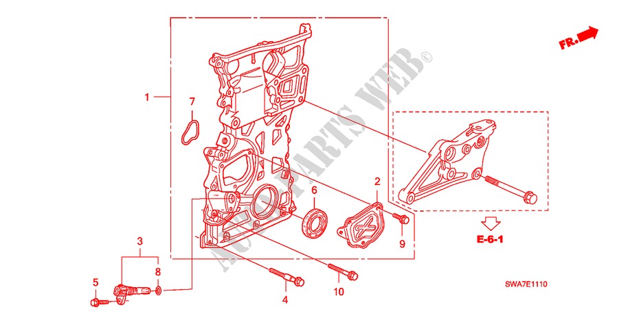 CHAIN CASE (2.4L) for Honda CR-V RV-SI 5 Doors 6 speed manual 2007