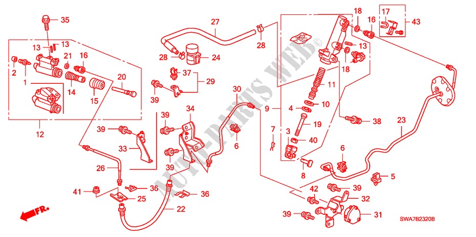 CLUTCH MASTER CYLINDER (2.0L) (2.4L) (LH) for Honda CR-V RV-SI 5 Doors 6 speed manual 2007