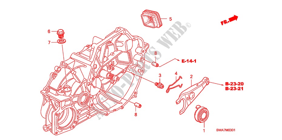 CLUTCH RELEASE (2.4L) for Honda CR-V RV-SI 5 Doors 6 speed manual 2007